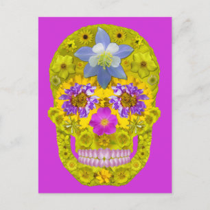 Cartão Postal Flor - Crânio 3