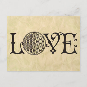 Cartão Postal Flor da Vida - Alface do amor tatuagem negra
