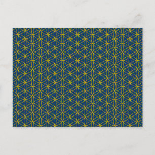 Cartão Postal Flor da Vida / Blume des Lebens - padrão dourado