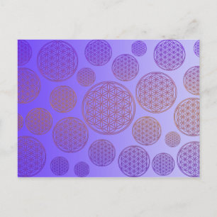 Cartão Postal Flor da Vida / Blume des Lebens - padrão violeta