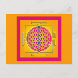 Cartão Postal FLOR DA VIDA - Chakras Yantra