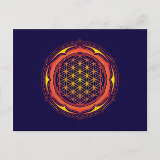 Cartão Postal Flor da vida, Lotus, Geometria Sagrada, Budismo