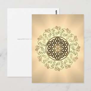 Cartão Postal Flor da Vida - Mandala de Ornamentos Vintage 2