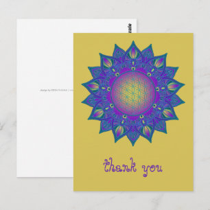 Cartão Postal Flor da Vida - Mandala Indiana 3
