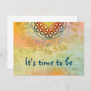 Cartão Postal Flor Da Vida - Vintage Ornament Mandala 1