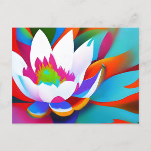 Cartão Postal Flor de Abstrato-lótus colorida