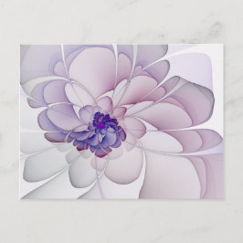 Cartão Postal Flor de Abstrato roxa coqueta