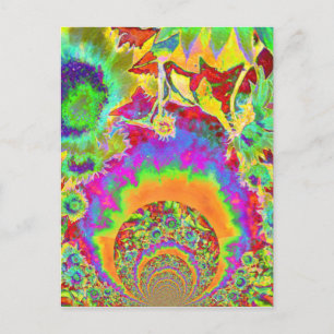 Cartão Postal Flor de água de girassol de abstrato elegante