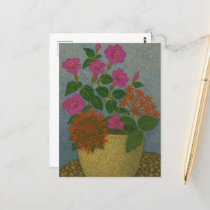 Cartão Postal Flor de agulha e Flor de Quatro Horas