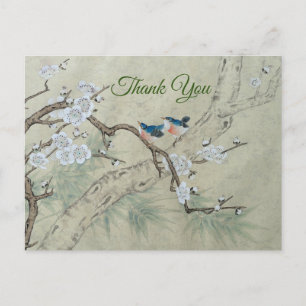 Cartão Postal Flor de ameixa na Primavera