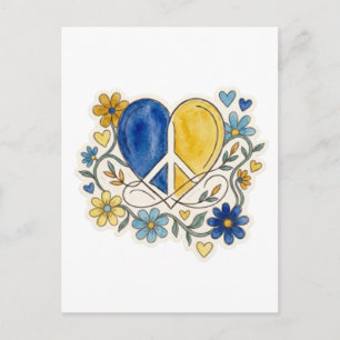 Cartão Postal Flor de Amor e Paz