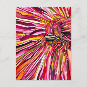 Cartão Postal Flor de aquarelas de crisântemos