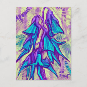 Cartão Postal Flor de Ave Australiana, Turquesa Tropical Floral