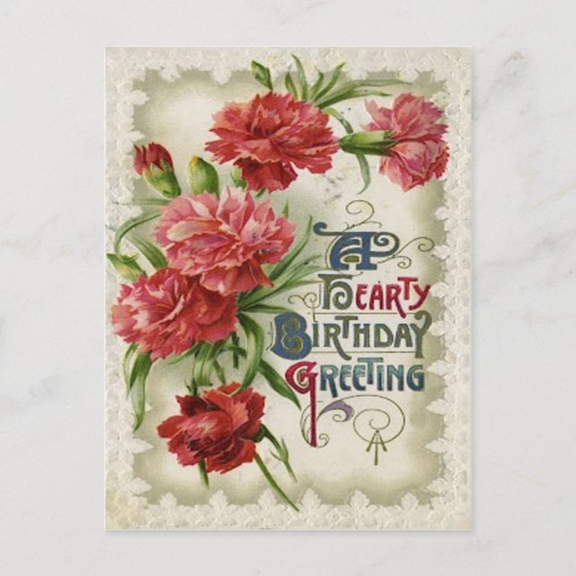 Cartão Postal Flor de Begônia Vermelha Flores (Frente)