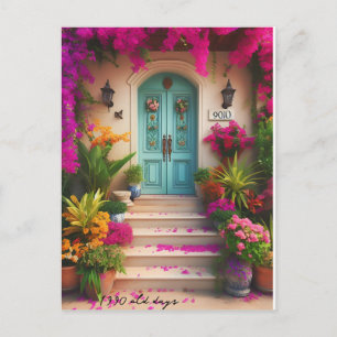 Cartão Postal flor de bougainvillea 1990 dias