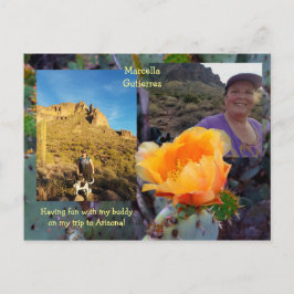 Cartão Postal Flor de cactus de pera picante / Laranja / Arizona