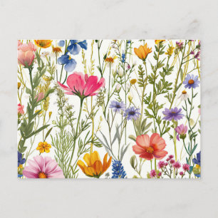 Cartão Postal Flor de Campo Floral Bebê em Flor Chá de Bebê Prim