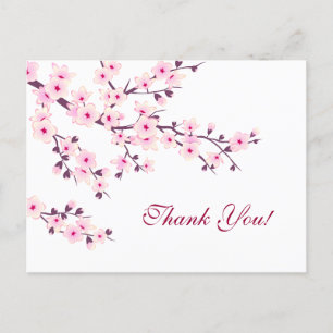 Cartão Postal Flor de Cerejeira Agradecimento Floral