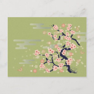 Cartão Postal Flor de Cerejeira Japonesa