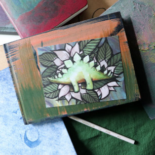 Cartão Postal Flor de Dinossauro Estegossauro Dinossauros       