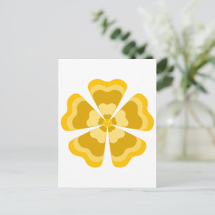 Cartão Postal Flor de Estilo Retro Amarelo