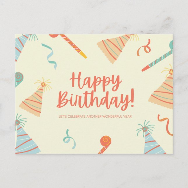 Cartão Postal Flor de Festa e Coreta de Chapéu (Frente)