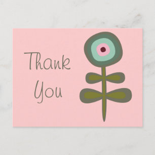 Cartão Postal Flor de Fruta Legal Fofo Floral Retro Feminino