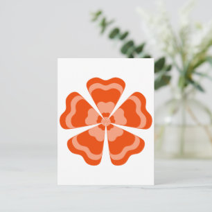Cartão Postal Flor de Laranja Estilizada em Estilo Retrô