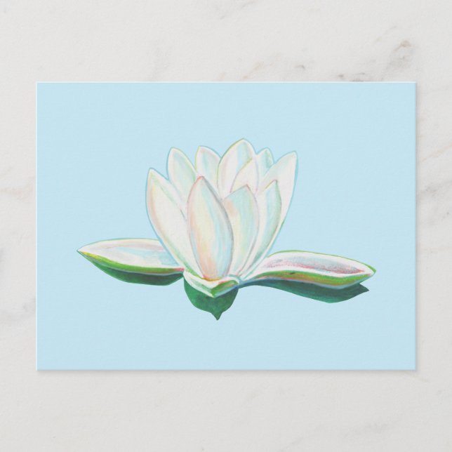 Cartão Postal Flor de Lotus Branco Luminoso (Frente)