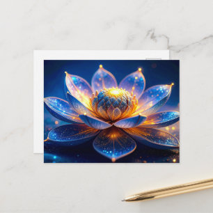 Cartão Postal Flor de Lótus Luminosa Brilhante