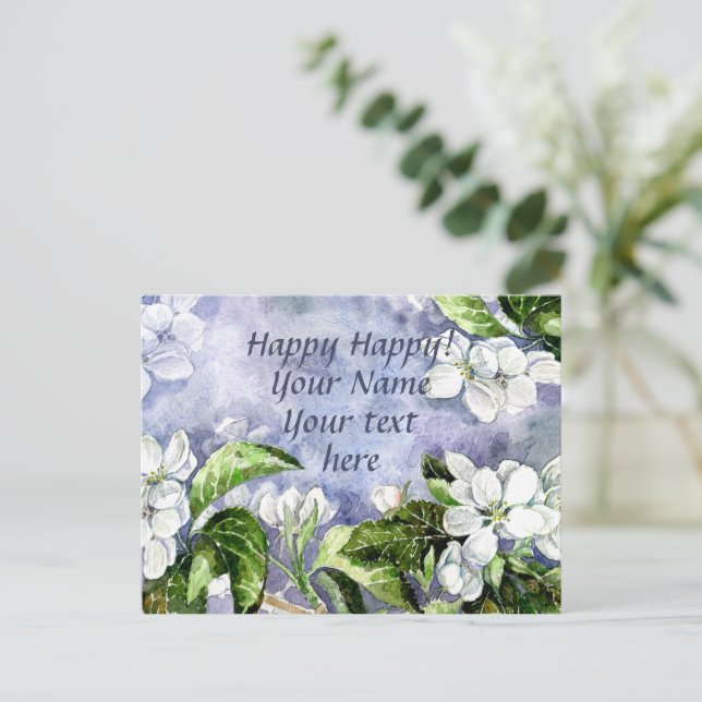 Cartão Postal Flor de macieira  (Em pé/Frente)