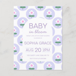 Cartão Postal Flor de margarida rosa roxa-chá de fraldas