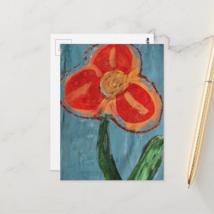 Cartão Postal Flor de Mídia Mista