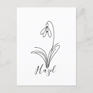 Cartão Postal Flor de Nascimento Personalizada Galanthus de Jane