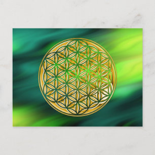 Cartão Postal Flor De Ouro Vivo/cheio ondas verdes