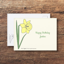Cartão Postal Flor de Pastel de Daffodil Botânico