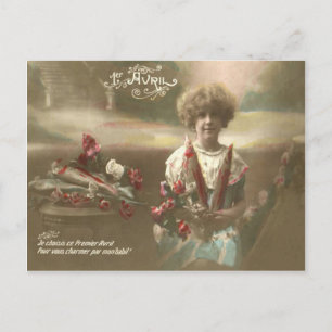 Cartão Postal Flor de Peixes Vitoriano Jardim Poisson d'avril