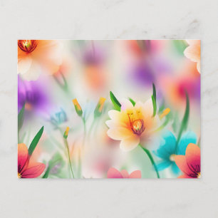 Cartão Postal Flor de primavera com fundo desfocado