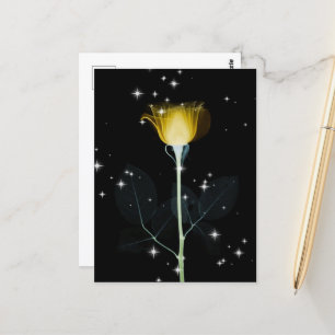 Cartão Postal Flor de raios X espumante - Amarelo