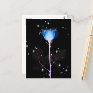 Cartão Postal Flor de raios X espumante - Azul
