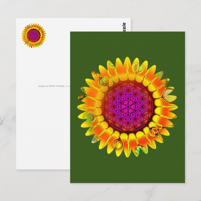 Cartão Postal Flor De Vida - Flor Geométrico 4 (Frente/Verso)