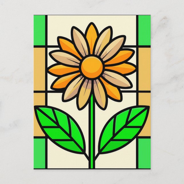 Cartão Postal Flor de vidro contida (Frente)