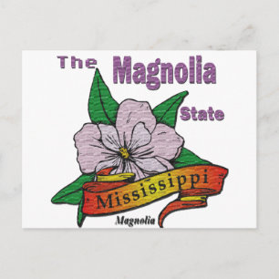 Cartão Postal Flor do Estado da Magnolia do Mississippi