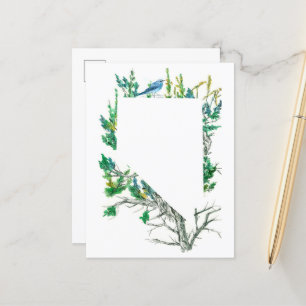 Cartão Postal Flor do Estado de Nevada Sagebrush Mountain Bluebi