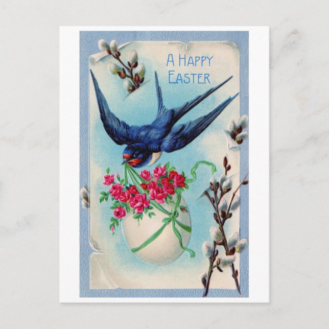 Cartão Postal Flor do Ovo na Páscoa de colheita (Frente)