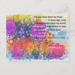 Cartão Postal Flor e Bíblia verso "Rosa e preguiçoso"