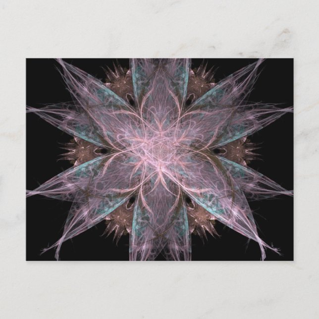Cartão Postal Flor fractal (Frente)