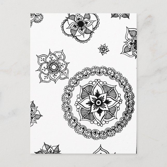 Cartão Postal Flor Medley Mandala (Frente)