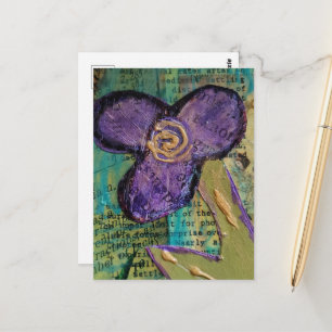 Cartão Postal Flor Mista Roxa Bonita