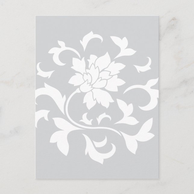 Cartão Postal Flor Oriental - Padrão Circular Silver (Frente)